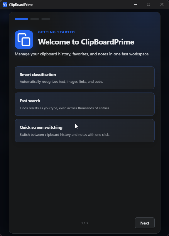 Guided First-Run Onboarding